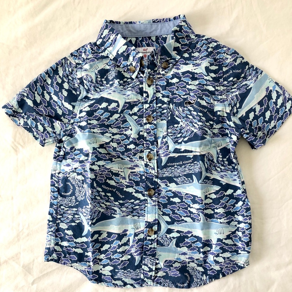Vineyard Vines Boys Shark Button-Up